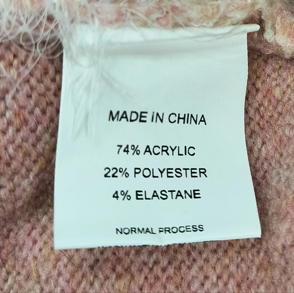 Women's Festive Holiday Santa Claus Pink Cozy Fuzzy Ugly Christmas Sweater, S - Picture 4 of 8